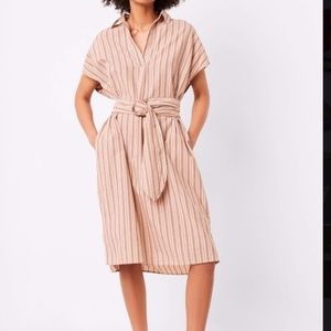 French Connection Verve Stripe Belted Dress - NWT